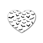 Bats Pattern Rubber Coaster (Heart)  Front