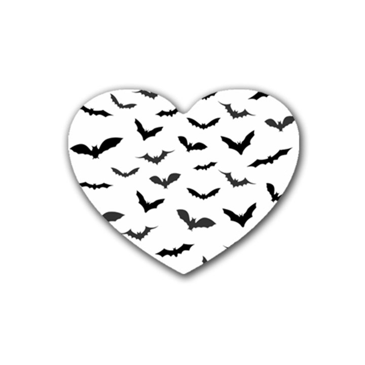 Bats Pattern Rubber Coaster (Heart) 