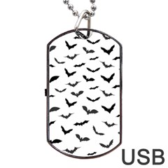 Bats Pattern Dog Tag Usb Flash (one Side) by Sobalvarro