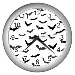 Bats Pattern Wall Clock (silver) by Sobalvarro