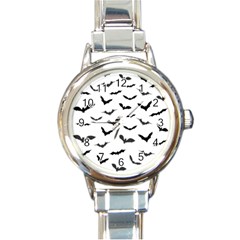 Bats Pattern Round Italian Charm Watch by Sobalvarro