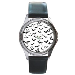 Bats Pattern Round Metal Watch by Sobalvarro