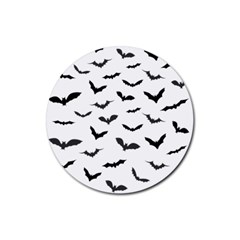 Bats Pattern Rubber Round Coaster (4 Pack)  by Sobalvarro