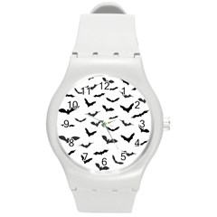 Bats Pattern Round Plastic Sport Watch (m) by Sobalvarro