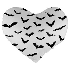 Bats Pattern Large 19  Premium Heart Shape Cushions by Sobalvarro
