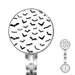 Bats Pattern Stainless Steel Nurses Watch by Sobalvarro