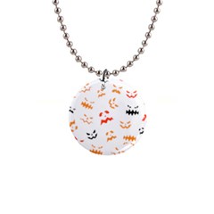Pumpkin Faces Pattern 1  Button Necklace by Sobalvarro