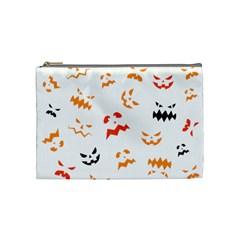 Pumpkin Faces Pattern Cosmetic Bag (medium) by Sobalvarro