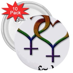 Mrs. and Mrs. 3  Buttons (10 pack) 