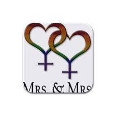 Mrs. and Mrs. Rubber Square Coaster (4 pack) 