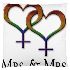 Mrs  And Mrs  Large Flano Cushion Case (two Sides) by LiveLoudGraphics