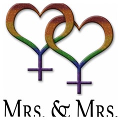 Mrs  And Mrs  Wooden Puzzle Square by LiveLoudGraphics