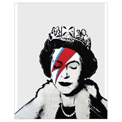 Banksy Graffiti Uk England God Save The Queen Elisabeth With David Bowie Rockband Face Makeup Ziggy Stardust Drawstring Bag (small) by snek