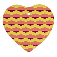 Background Colorful Chevron Heart Ornament (two Sides) by HermanTelo