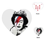 Banksy graffiti UK England God Save the Queen Elisabeth with David Bowie rockband face makeup Ziggy Stardust Playing Cards Single Design (Heart) Front