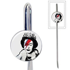 Banksy Graffiti Uk England God Save The Queen Elisabeth With David Bowie Rockband Face Makeup Ziggy Stardust Book Mark by snek