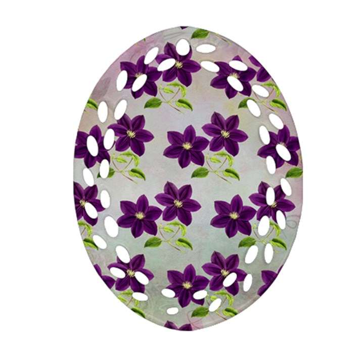 Purple Flower Ornament (Oval Filigree)