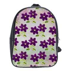 Purple Flower School Bag (xl) by HermanTelo