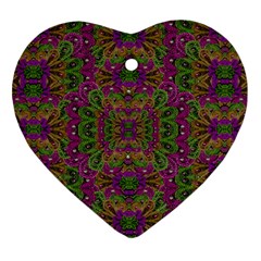 Peacock Lace In The Nature Heart Ornament (two Sides) by pepitasart
