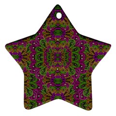 Peacock Lace In The Nature Star Ornament (two Sides) by pepitasart