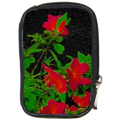 Dark Pop Art Floral Poster Compact Camera Leather Case by dflcprintsclothing