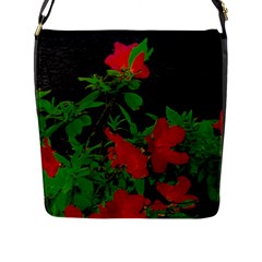 Dark Pop Art Floral Poster Flap Closure Messenger Bag (l) by dflcprintsclothing