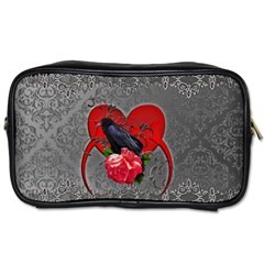 Wonderful Crow On A Heart Toiletries Bag (Two Sides)