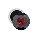 Wonderful Crow On A Heart 1.75  Magnets Front