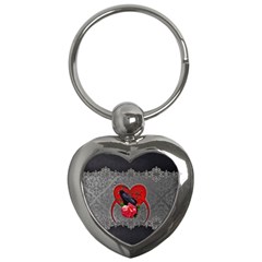 Wonderful Crow On A Heart Key Chain (Heart)