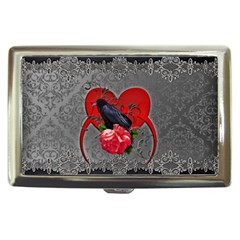 Wonderful Crow On A Heart Cigarette Money Case