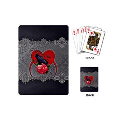 Wonderful Crow On A Heart Playing Cards Single Design (Mini)