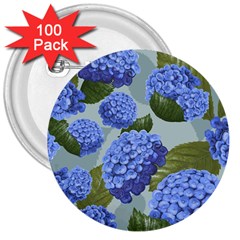 Hydrangea  3  Buttons (100 Pack)  by Sobalvarro