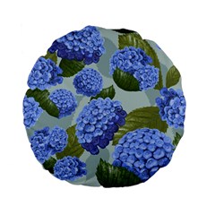 Hydrangea  Standard 15  Premium Flano Round Cushions by Sobalvarro