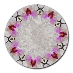 Orchidées Fleurs Abstrait Round Mousepads