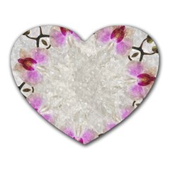 Orchidées Fleurs Abstrait Heart Mousepads