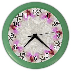 Orchidées Fleurs Abstrait Color Wall Clock