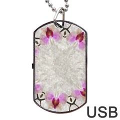 Orchidées Fleurs Abstrait Dog Tag USB Flash (One Side)