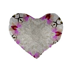 Orchidées Fleurs Abstrait Standard 16  Premium Heart Shape Cushions