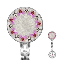 Orchidées Fleurs Abstrait Stainless Steel Nurses Watch