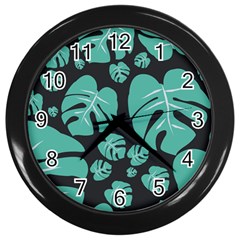 Leaves Wall Clock (black) by Sobalvarro