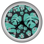 Leaves Wall Clock (Silver) Front