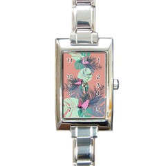 Leaves Rectangle Italian Charm Watch by Sobalvarro