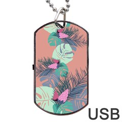 Leaves Dog Tag Usb Flash (one Side) by Sobalvarro