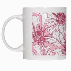 Pink Flowers White Mugs by Sobalvarro