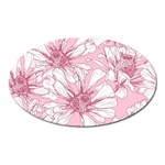 Pink flowers Oval Magnet Front