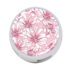 Pink Flowers 4-port Usb Hub (one Side) by Sobalvarro