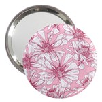 Pink flowers 3  Handbag Mirrors Front