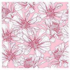 Pink Flowers Wooden Puzzle Square by Sobalvarro