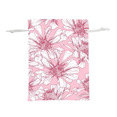 Pink Flowers Lightweight Drawstring Pouch (l) by Sobalvarro