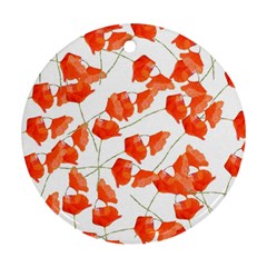 Pattern Coquelicots  Round Ornament (two Sides) by kcreatif